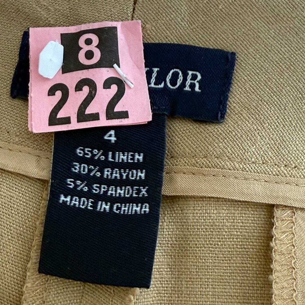 Ann Taylor Khaki colored linen pants / Size 4 / Classic/Timeless - Picture 6 of 6